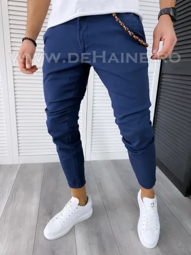 Pantaloni barbati casual regular fit bleumarin B1734 F6-4